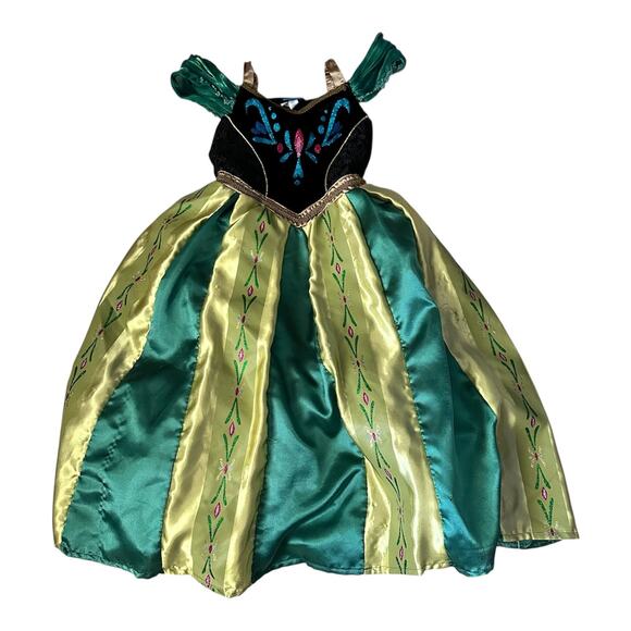 Disney Frozen Princess Anna Coronation Dress Halloween Costume Toddler 4-6 Kids - Picture 1 of 11
